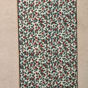 NIB Longaberger reversible table runner Imperial Stripe / Traditional Holly